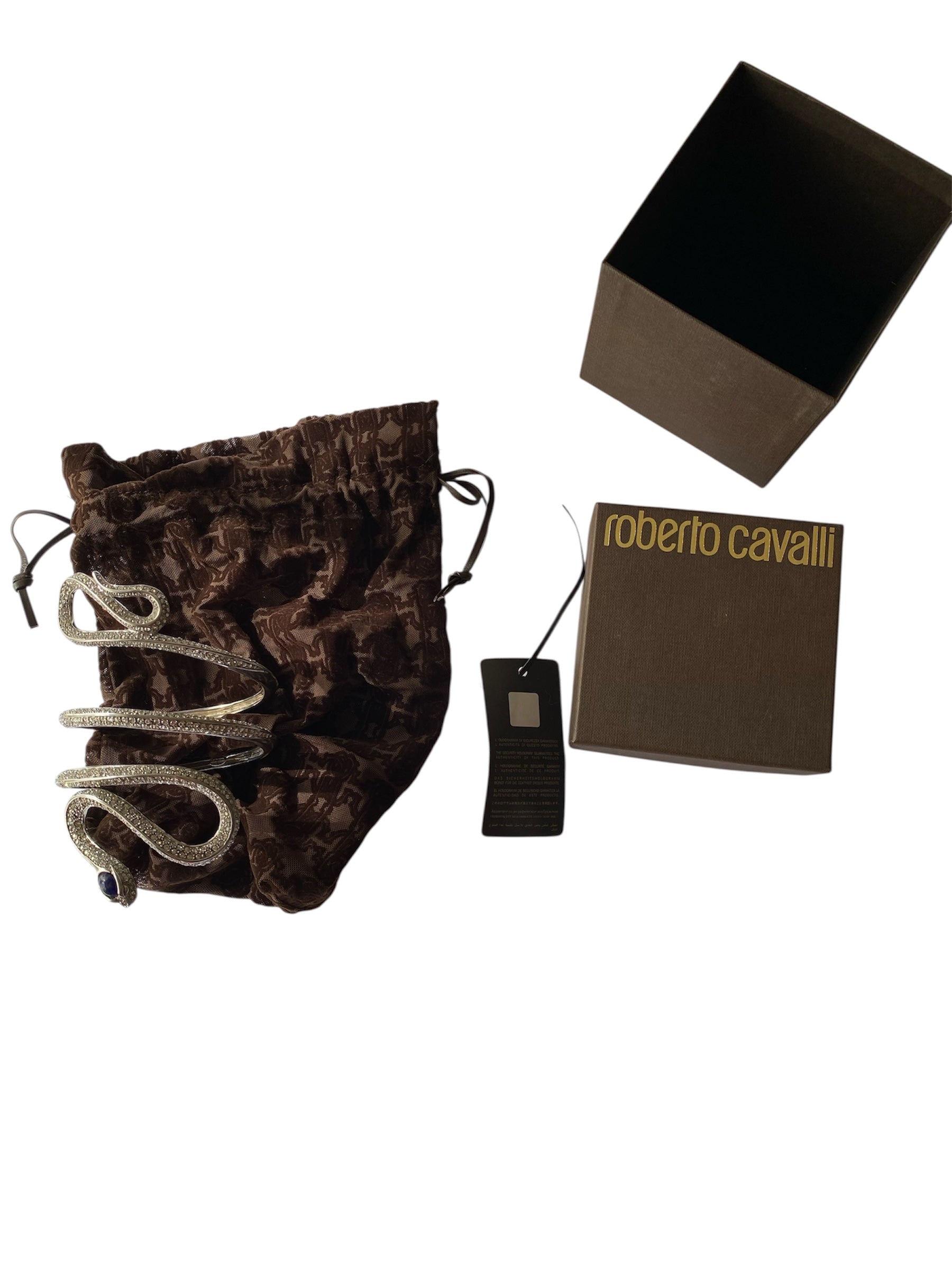 Rare Roberto Cavalli arm bracelet silver snake