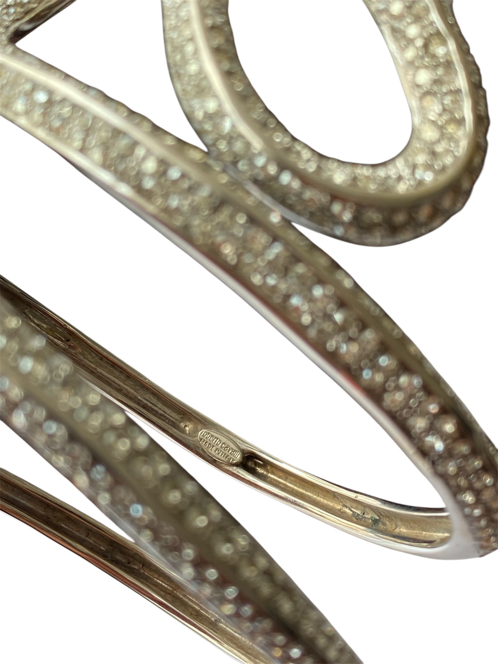 Rare Roberto Cavalli arm bracelet silver snake