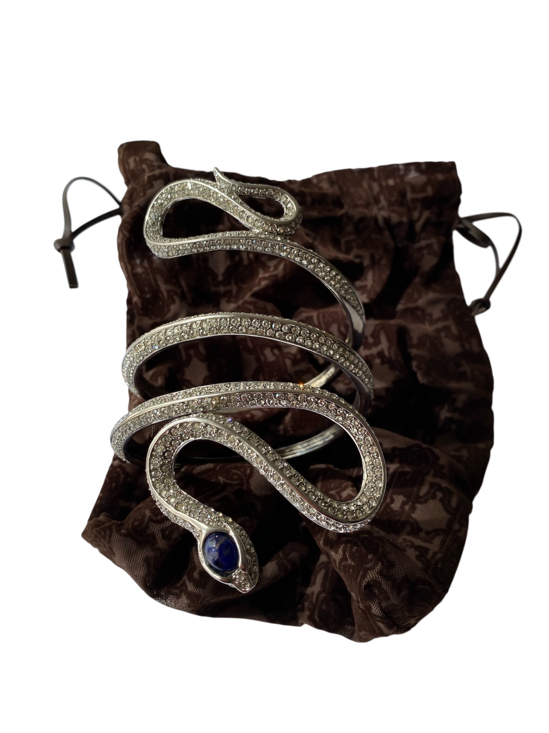 Rare Roberto Cavalli arm bracelet silver snake