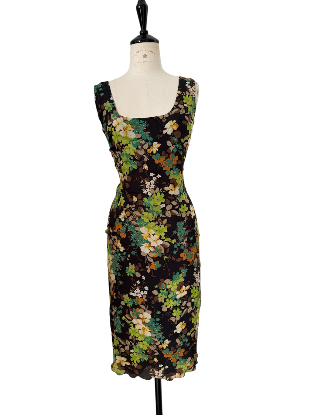 D&g floral silk dress 2000s