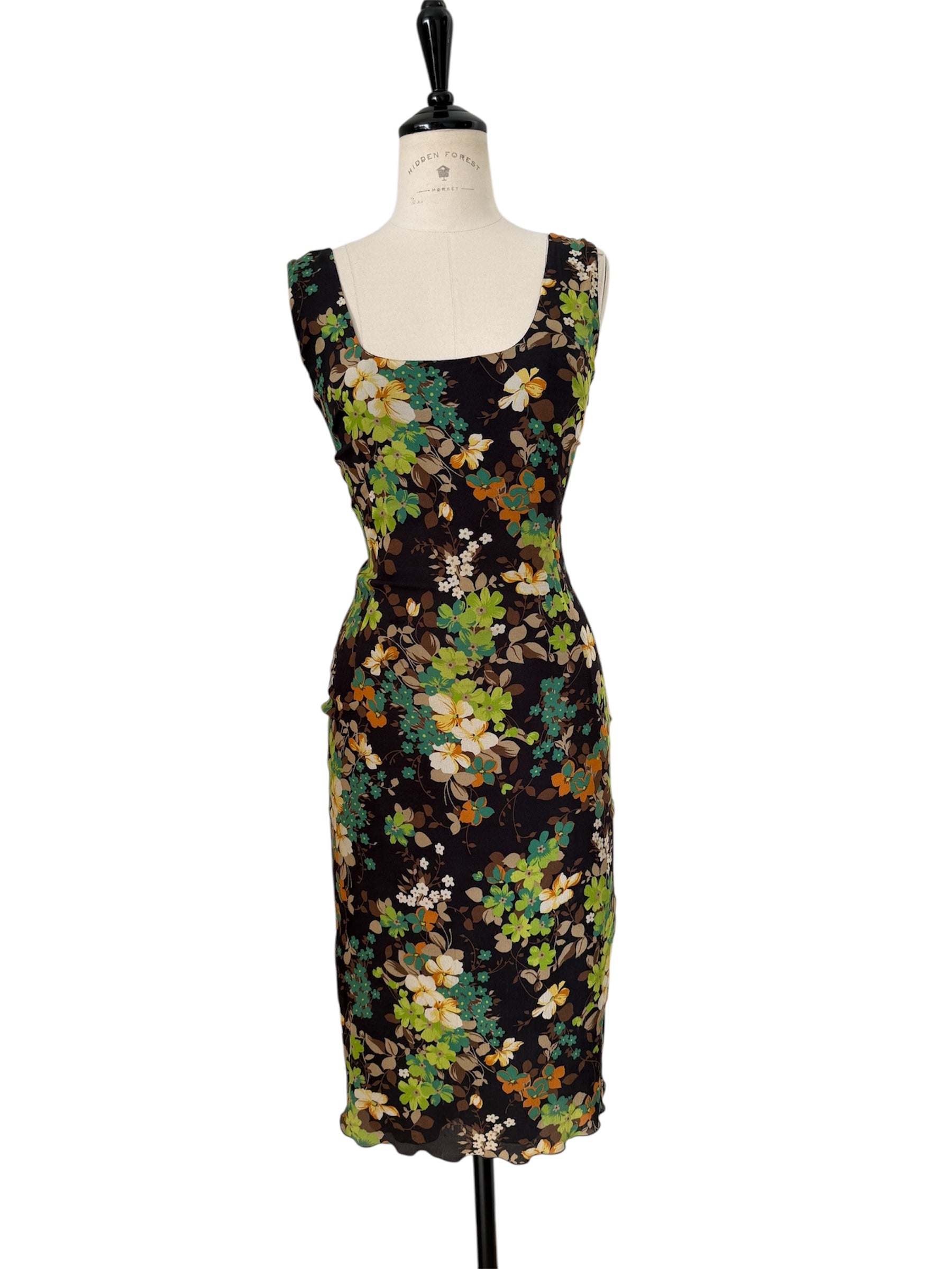 D&g floral silk dress 2000s
