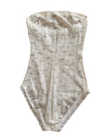 90s white lace bodysuit La Perla