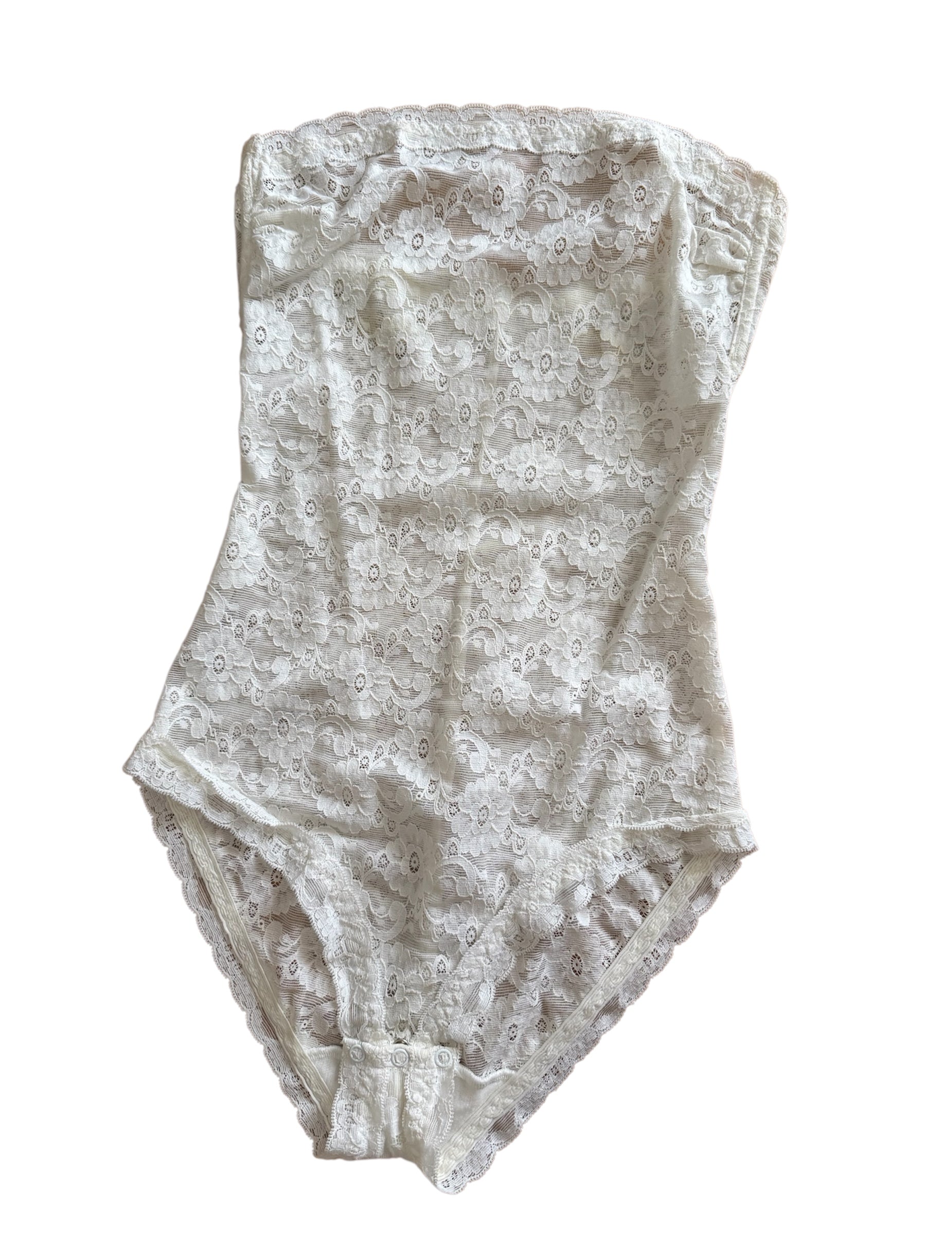 90s white lace bodysuit La Perla