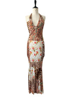 Class Cavalli S/S 2004 maxi halter dress