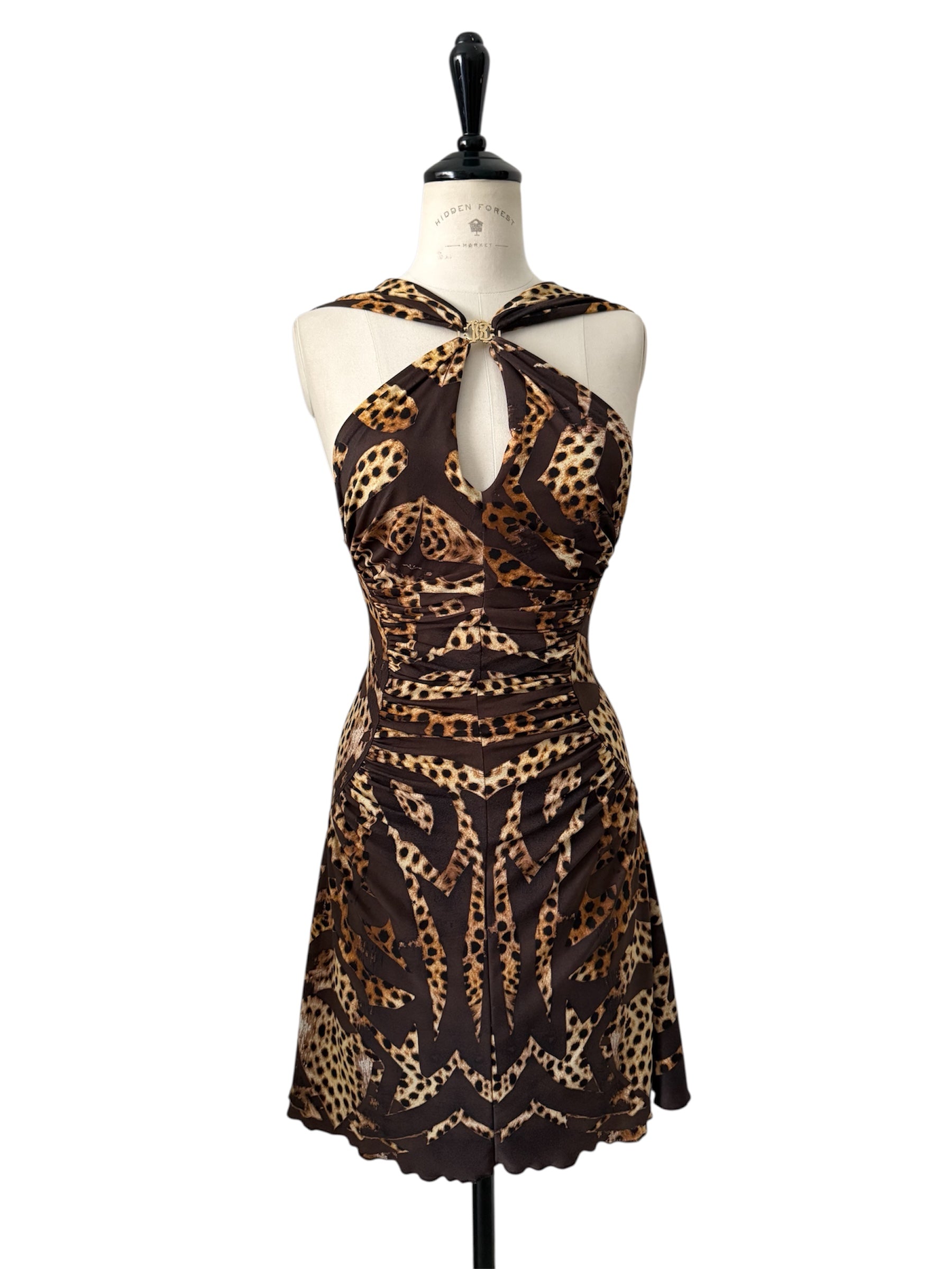 Roberto Cavalli F/W 2007 leo brown mini dress
