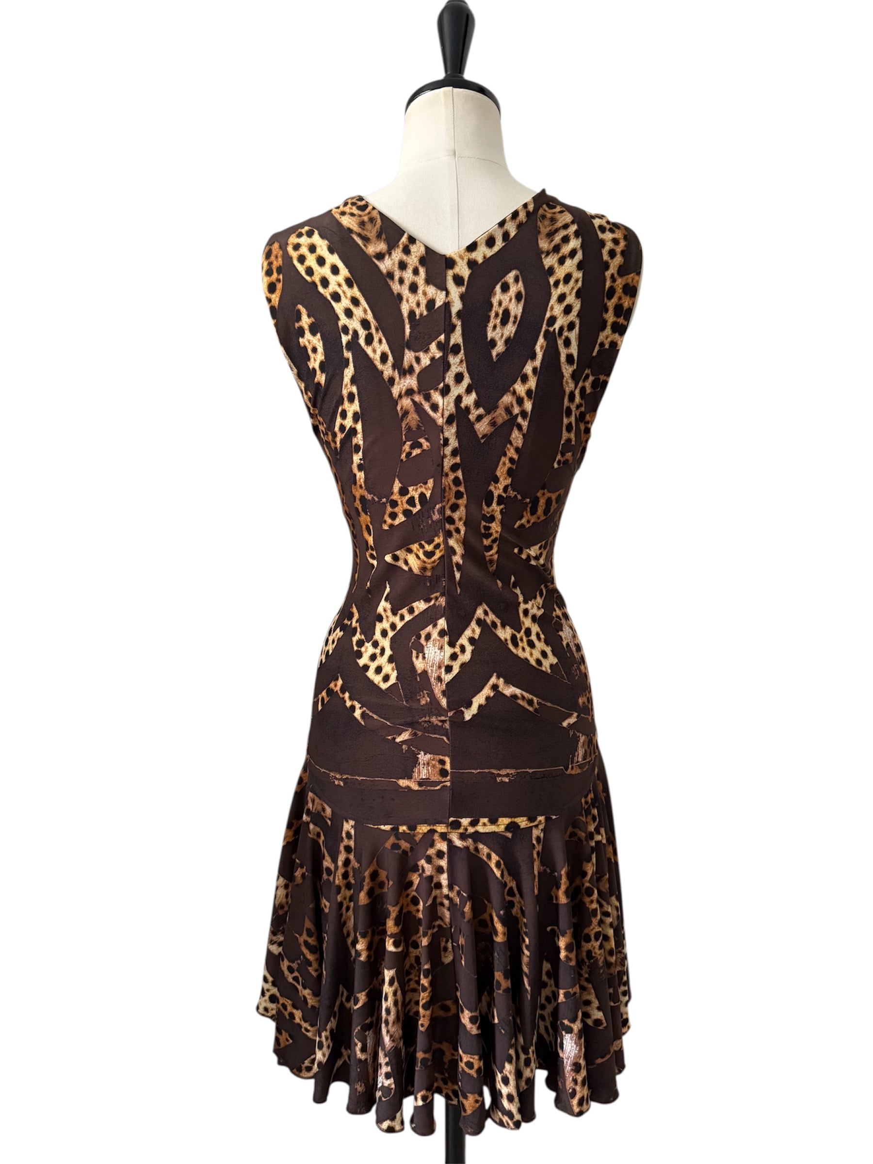 Roberto Cavalli F/W 2007 leo brown mini dress