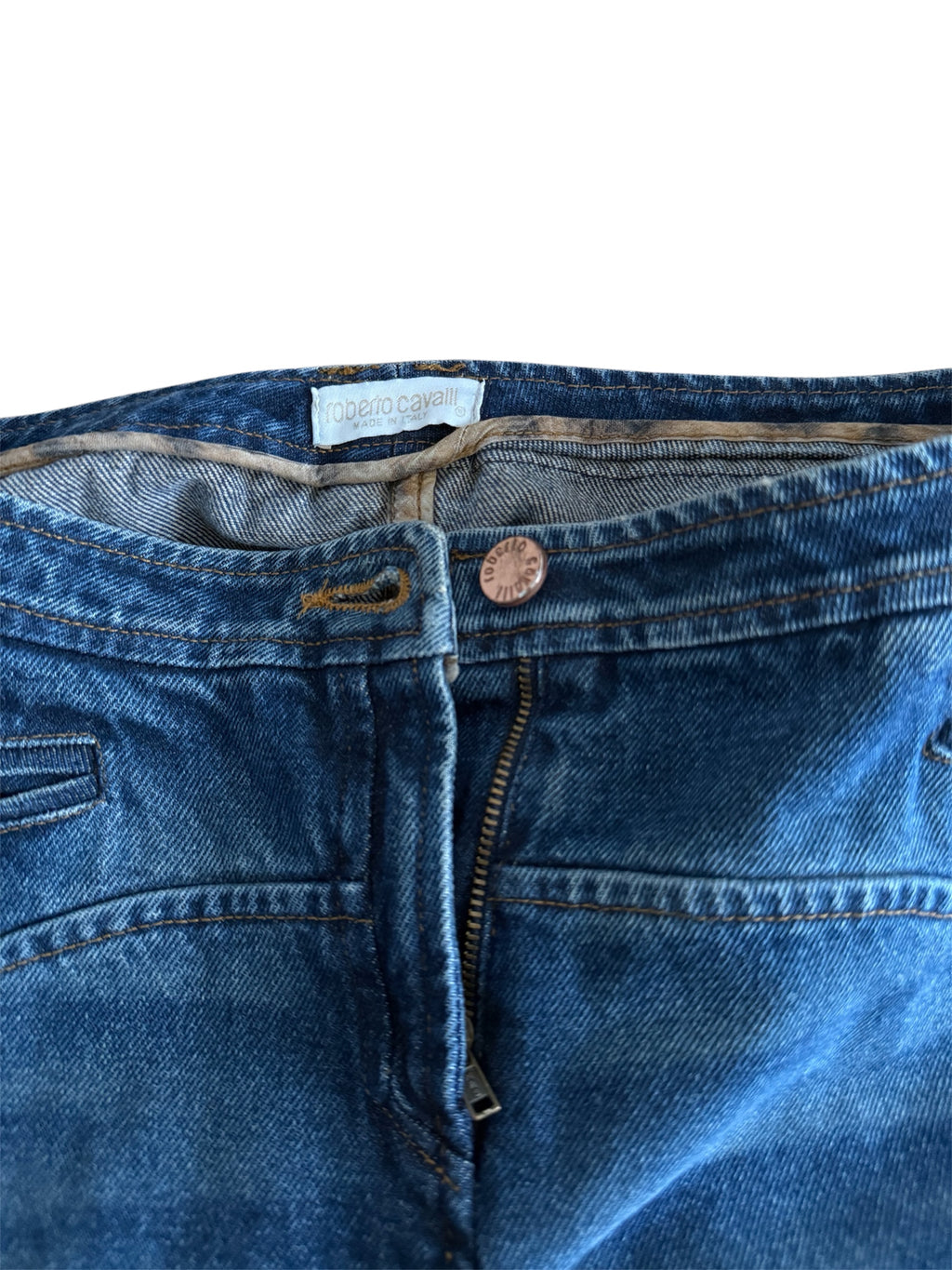 Roberto Cavalli denim skirt 2000s