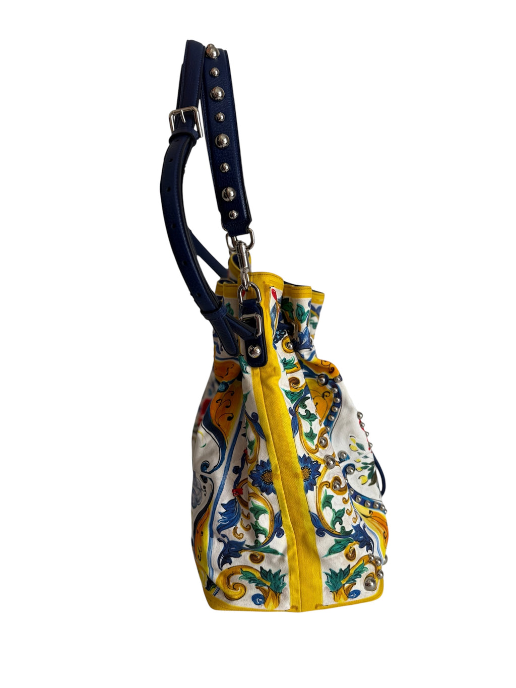 Dolce & Gabbana SS 2017 maiolica bucket bag canvas