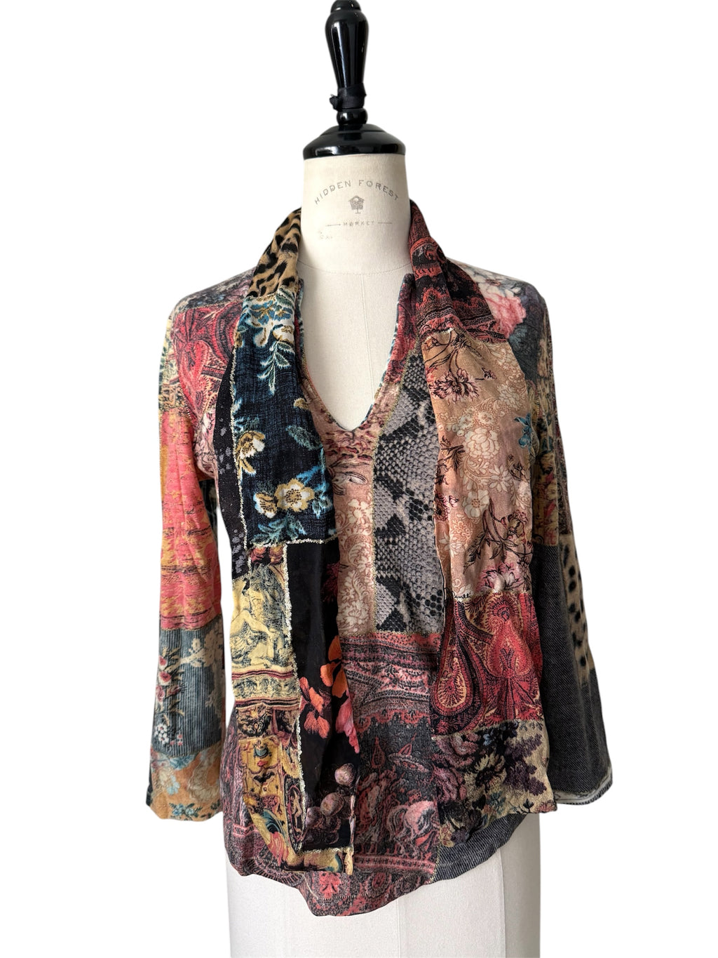 Roberto Cavalli FW 2002 patchwork blouse baroque vintage