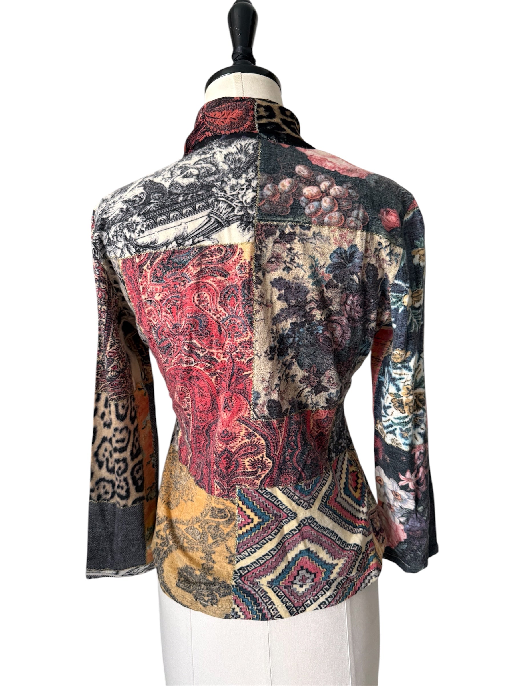 Roberto Cavalli FW 2002 patchwork blouse baroque vintage