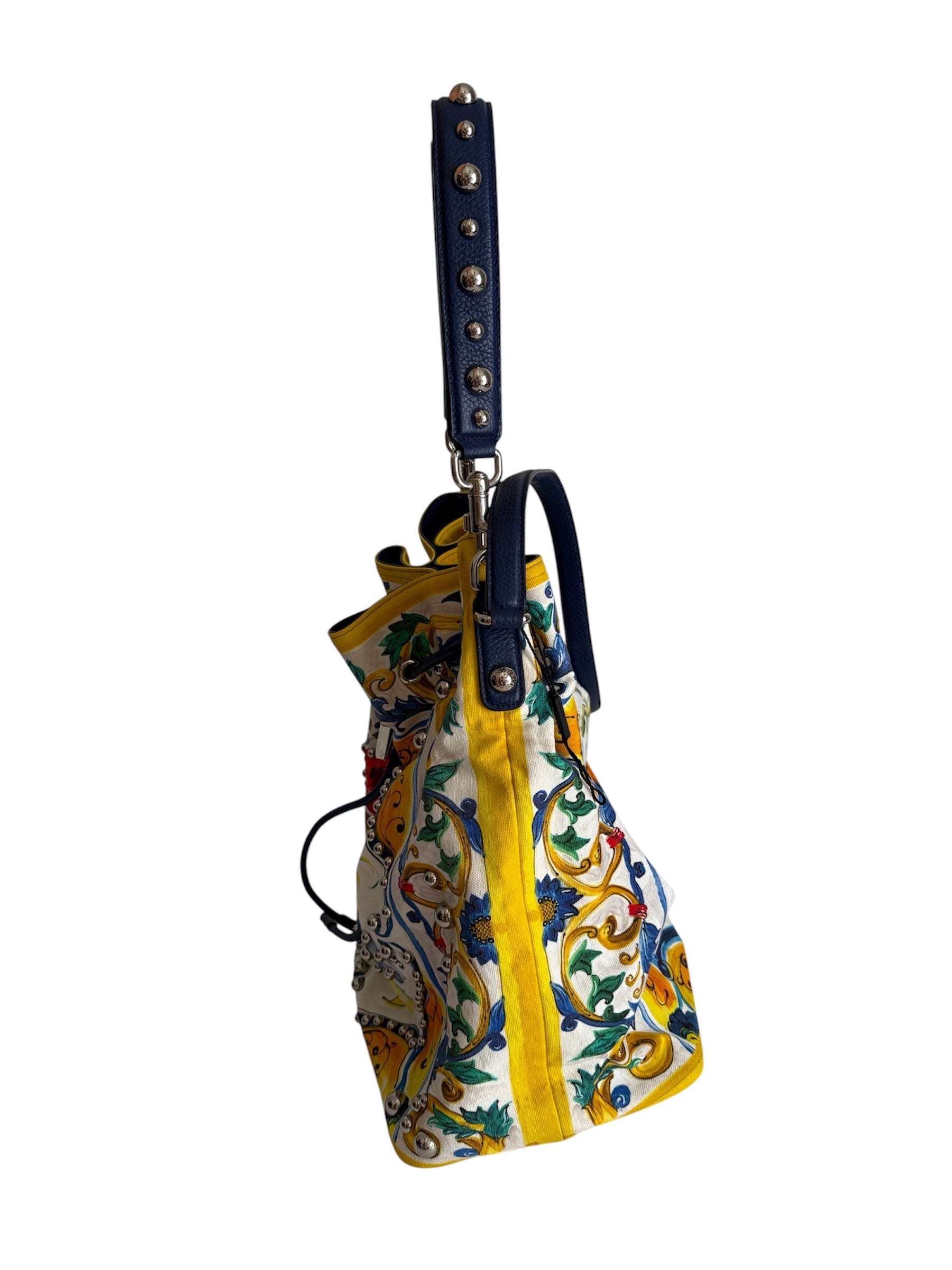 Dolce & Gabbana SS 2017 maiolica bucket bag canvas