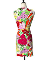 Moschino vintage summer cotton dress print fruits vegetables