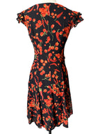 Moschino black silk dress cherry tomatoes & chili peppers