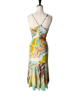 Class Cavalli multicolor silk mid-length dress