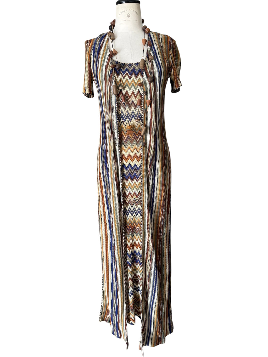 Missoni SS1994 rare Runway Set Archive Dress Gilet Necklace 
