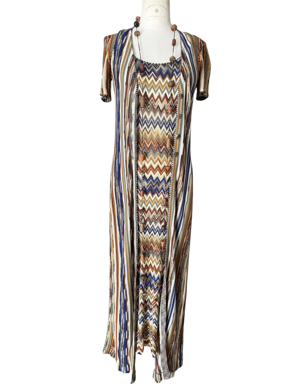 Missoni SS1994 rare Runway Set Archive Dress Gilet Necklace 