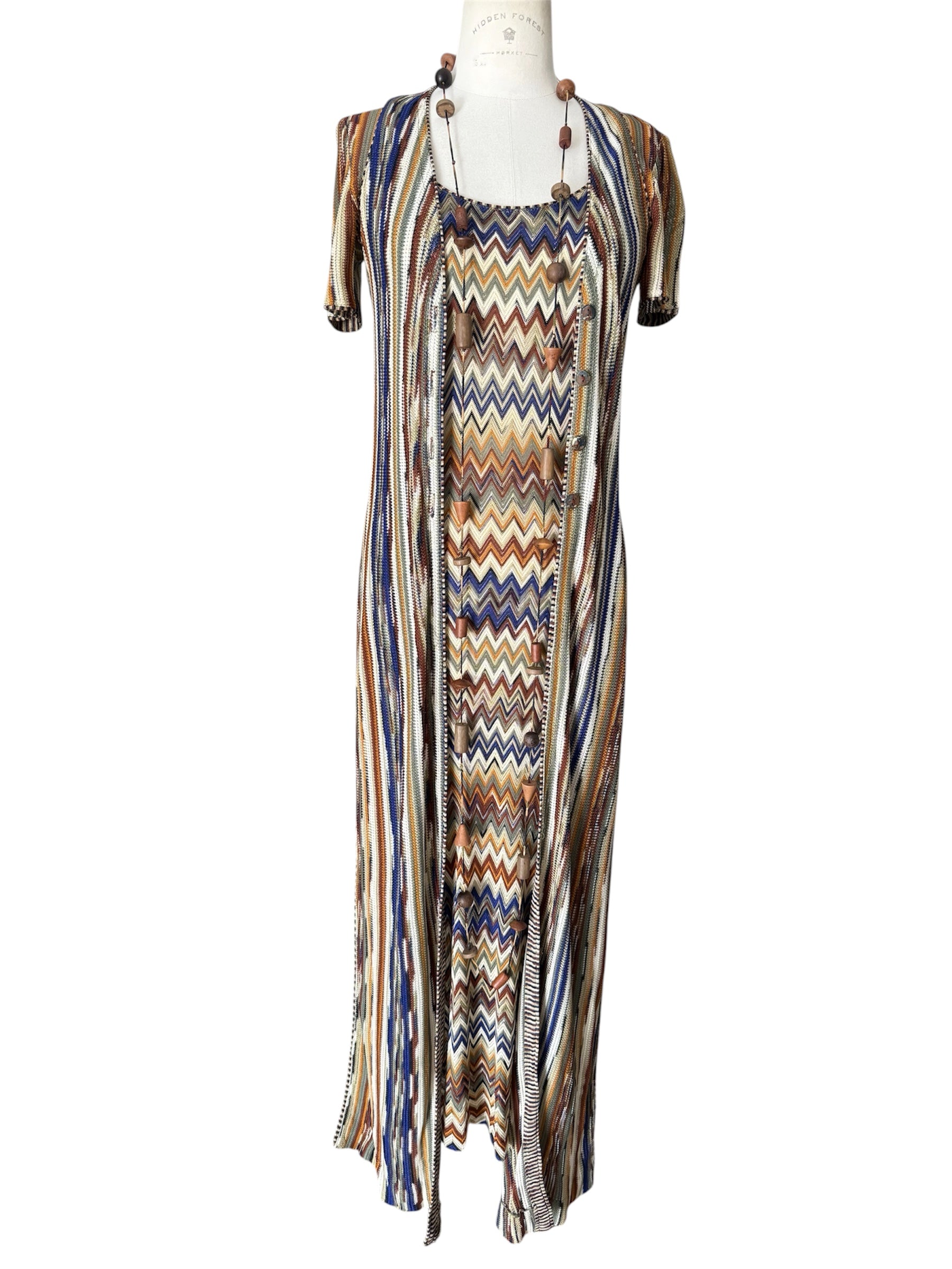 Missoni SS1994 rare Runway Set Archive Dress Gilet Necklace 