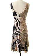 Roberto Cavalli SS 2004 zebra silk knee-length dress