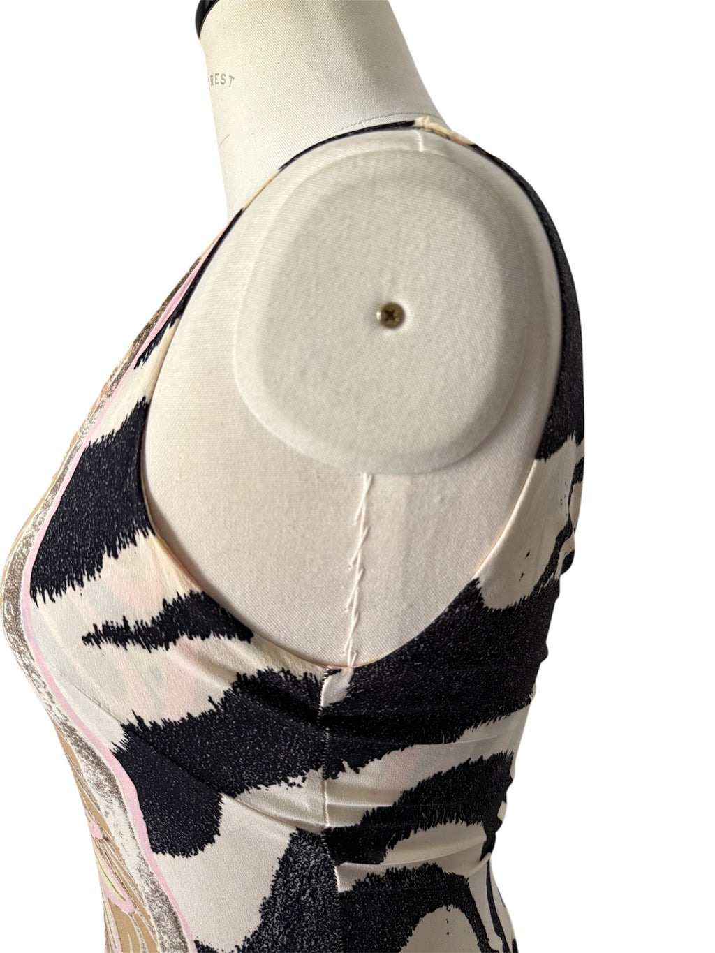 Roberto Cavalli SS 2004 zebra silk knee-length dress