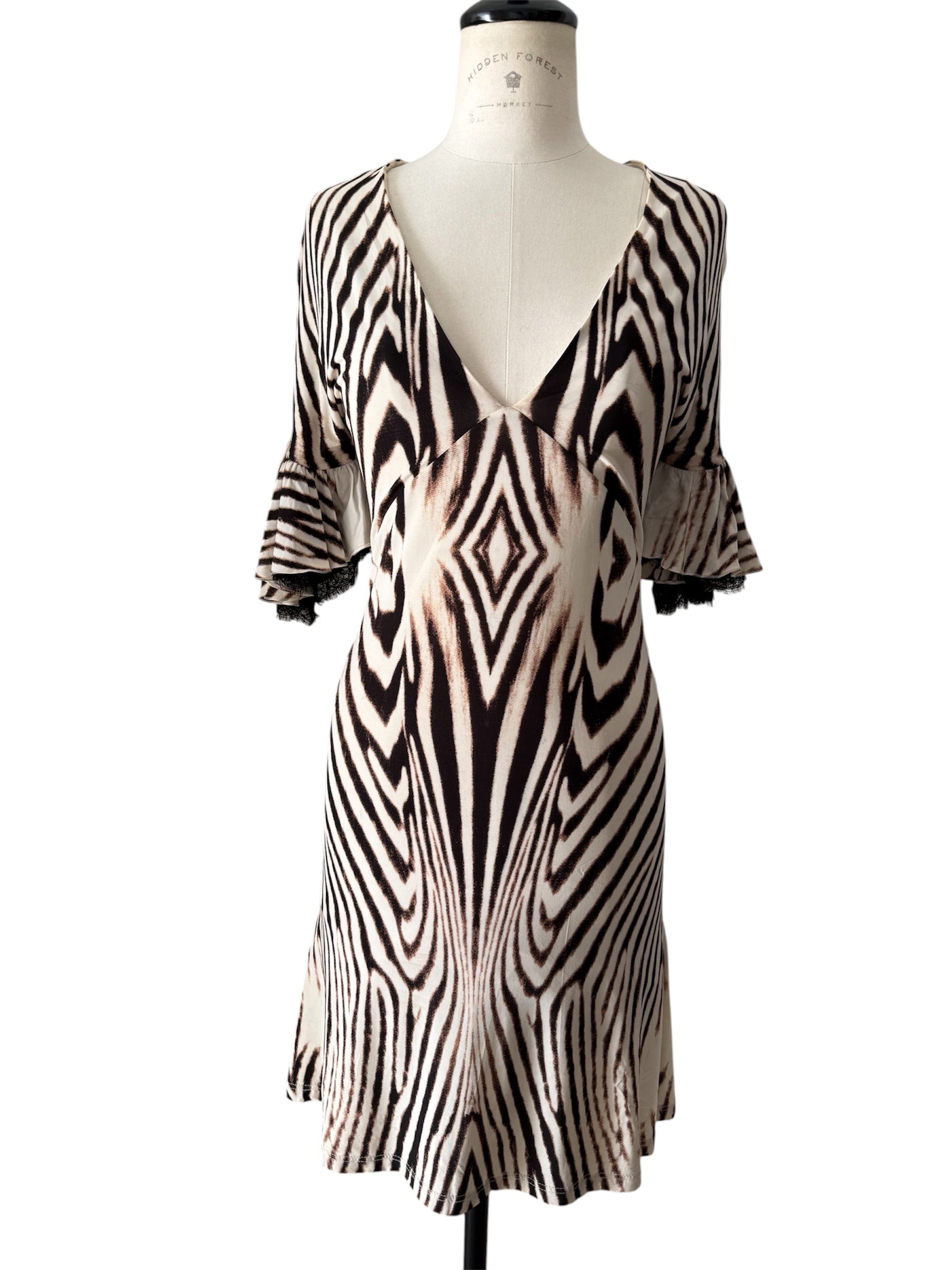 Roberto Cavalli 2007 circa zebra mini dress
