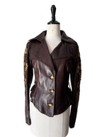 Roberto Cavalli Runway FW 2004 brown leather embellished jacket