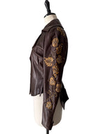 Roberto Cavalli Runway FW 2004 brown leather embellished jacket