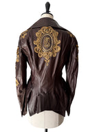 Roberto Cavalli Runway FW 2004 brown leather embellished jacket