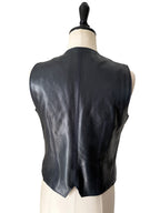 Rare authentic Céline leather navy vest 1970 1980 circa