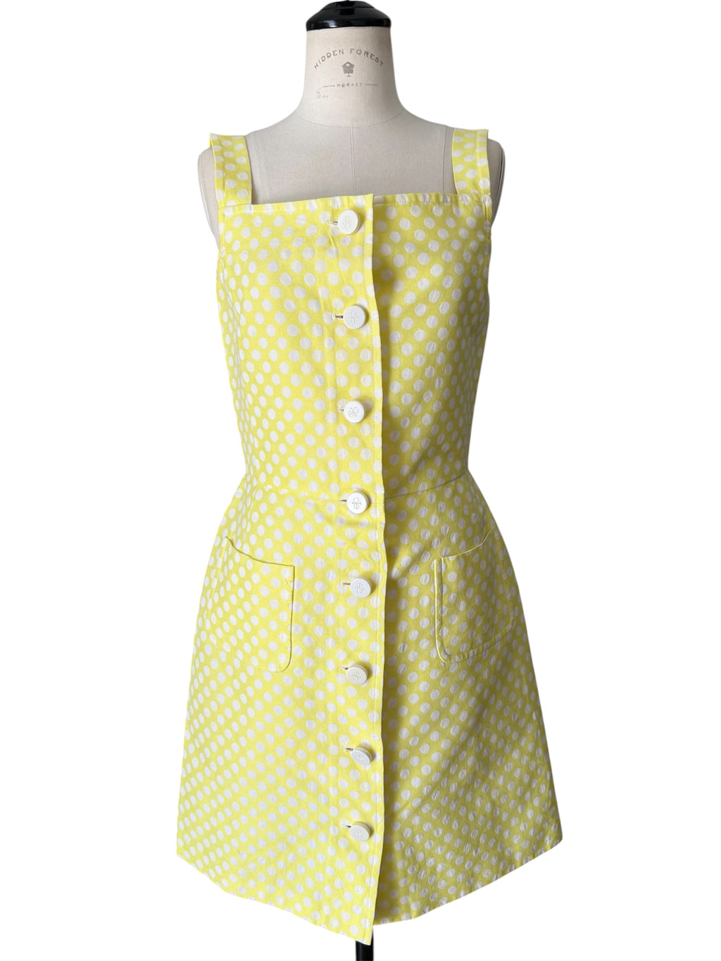 Iceberg SS 1996 yellow dress with white polka dots