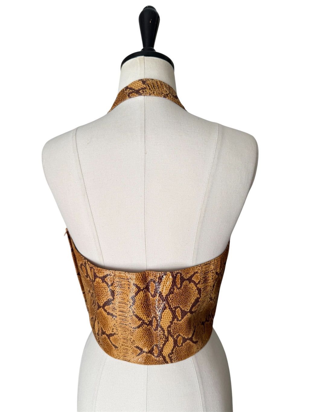 Rare Genny SS 1998 Runway leather bare back top new