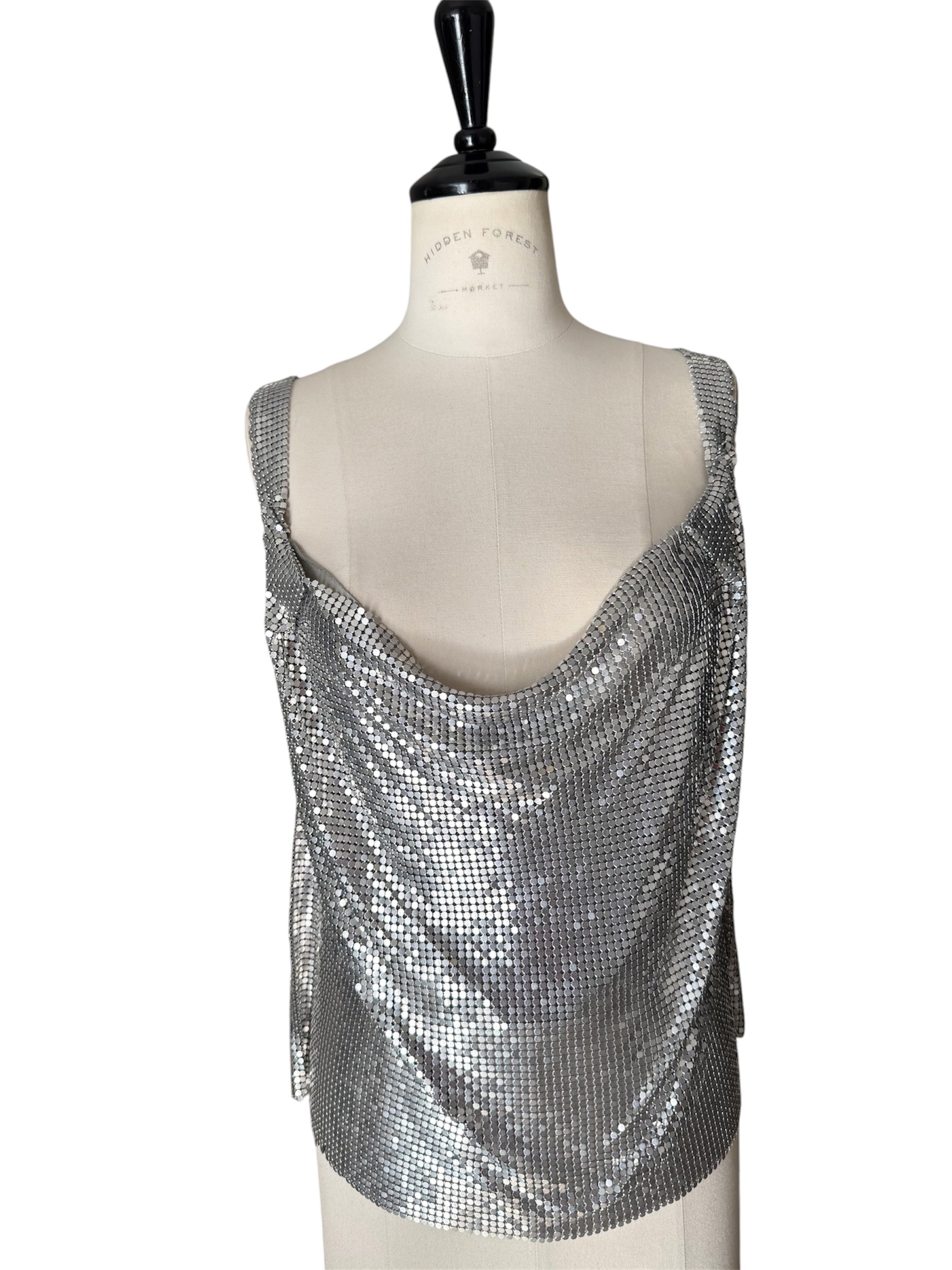 Genny vintage mettallic silver top