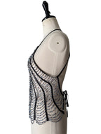 Gianfranco Ferré Studio backless top beads stones 90s