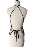 Gianfranco Ferré Studio backless top beads stones 90s