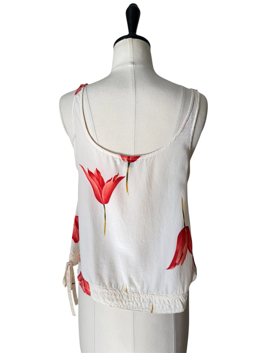 Valentino Miss V tulip silk tank top 90s