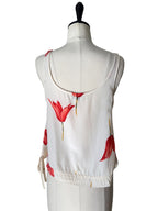 Valentino Miss V tulip silk tank top 90s