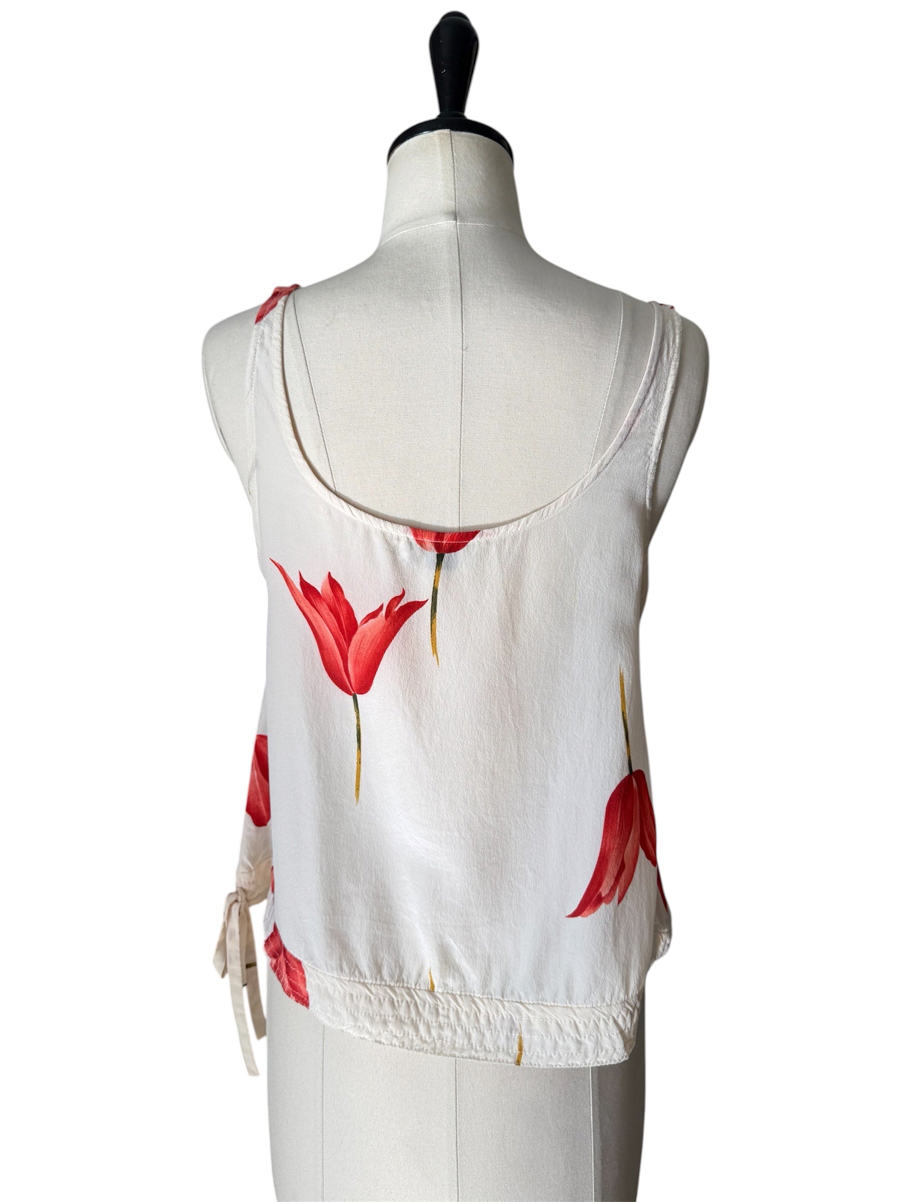 Valentino Miss V tulip silk tank top 90s