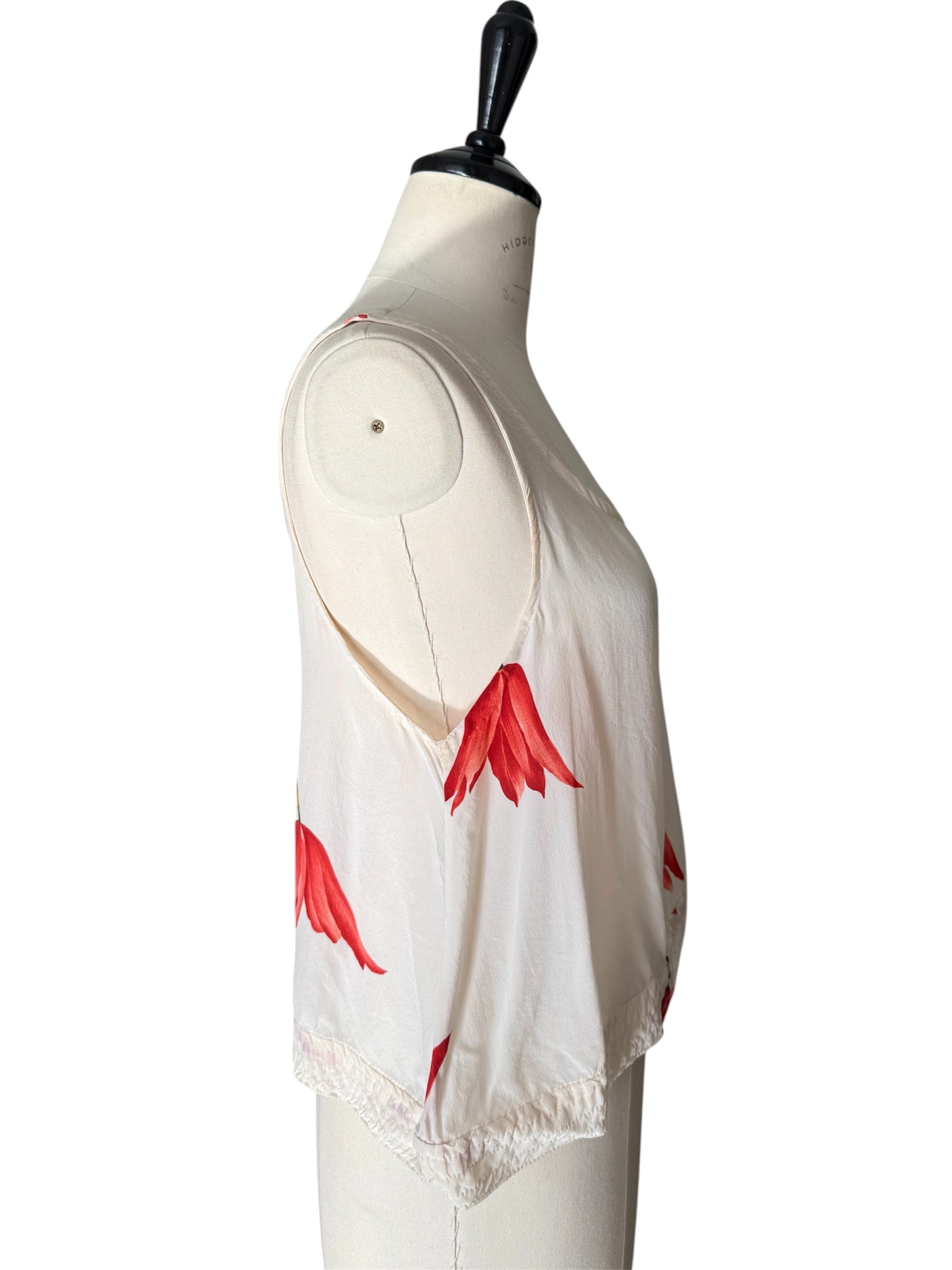 Valentino Miss V tulip silk tank top 90s