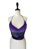 Gianfranco Ferrè purple sequin bare back top 90s