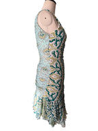 Roberto Cavalli SS 2006 green multicolor mini dress