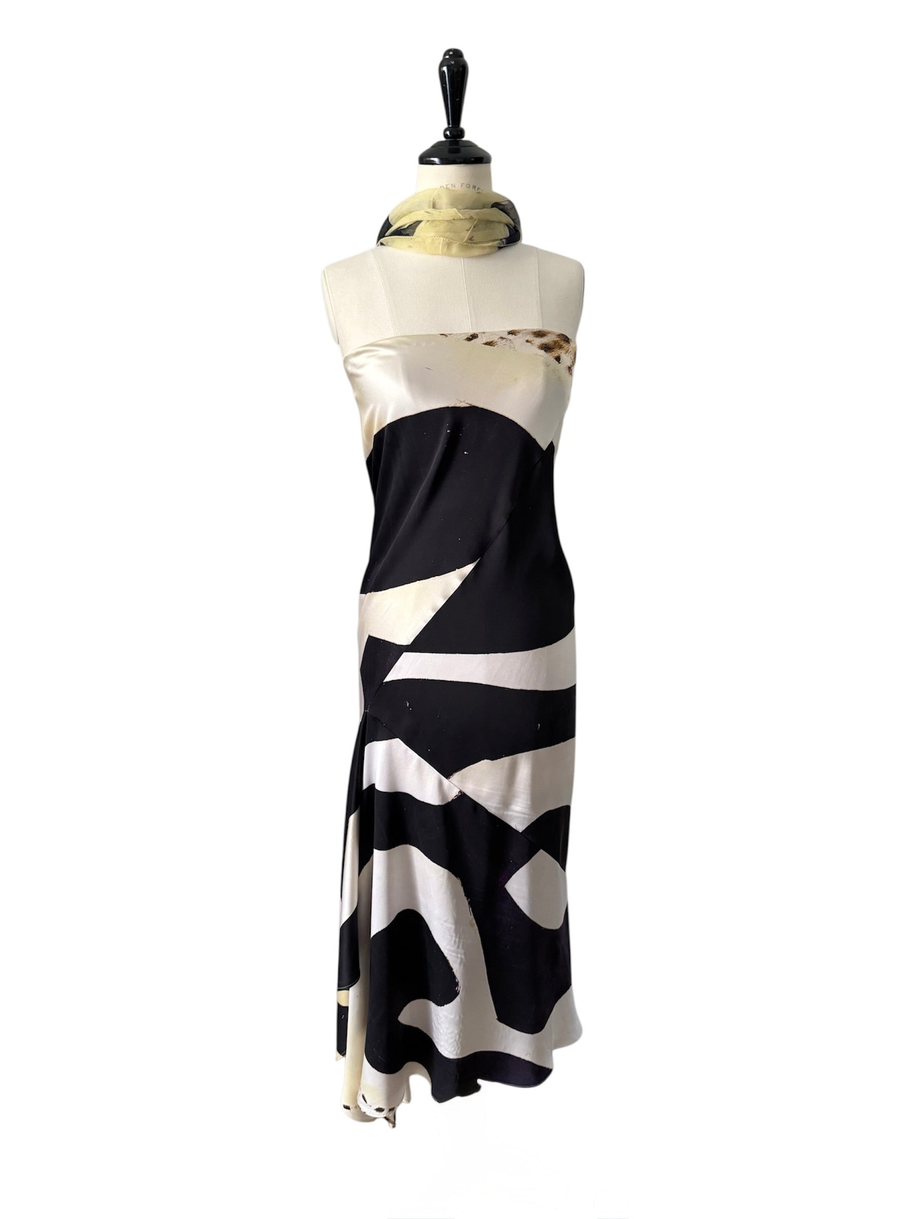 Roberto Cavalli SS 2007 silk dress skirt multi-colored