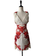 Roberto Cavalli SS 2007 floral mini dress gold logo