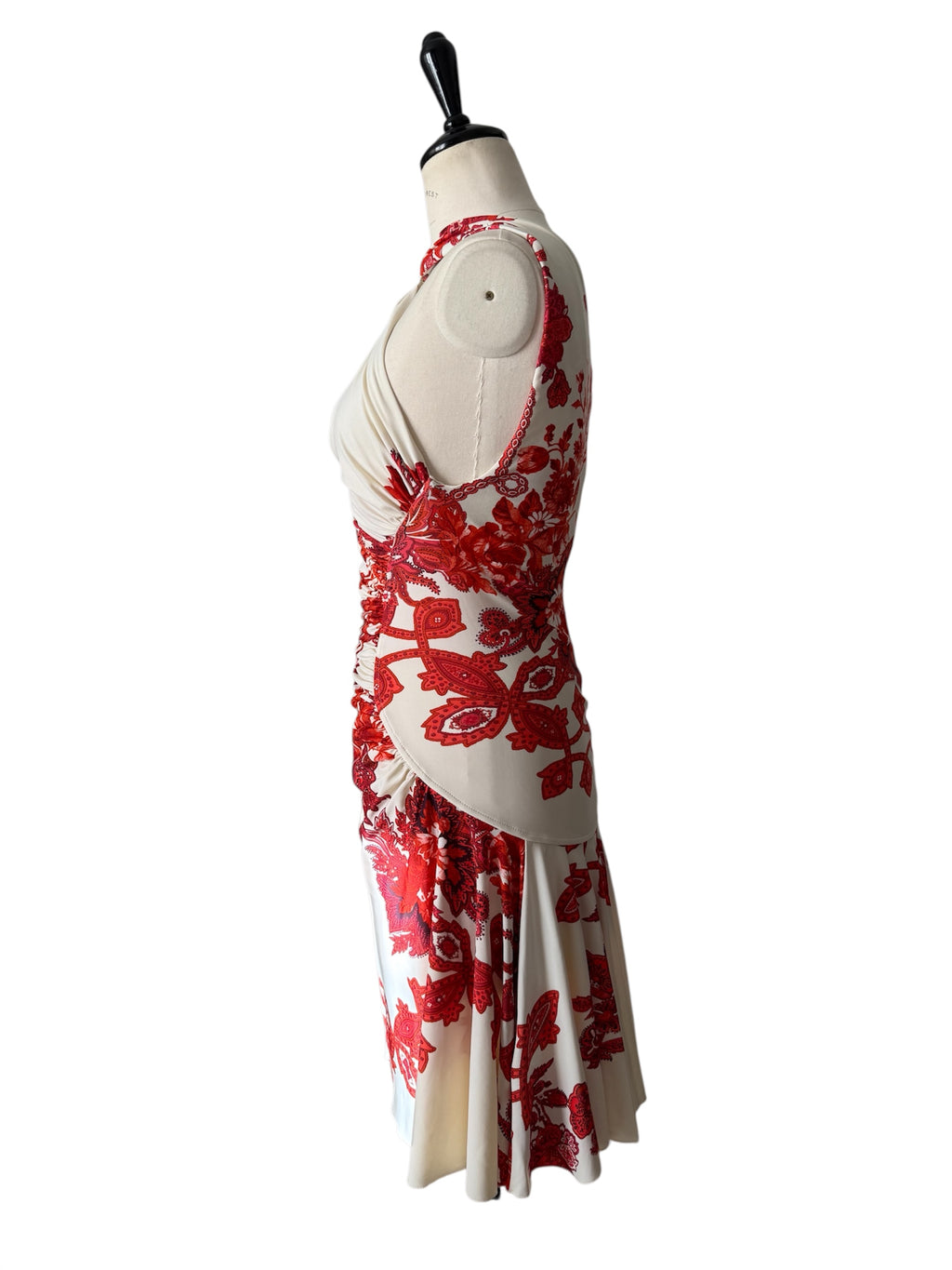 Roberto Cavalli SS 2007 floral mini dress gold logo