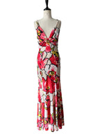 Rare Roberto Cavalli SS 2006 red floral print maxi dress