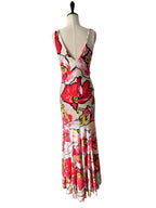 Rare Roberto Cavalli SS 2006 red floral print maxi dress