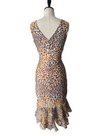 Roberto Cavalli SS 2006 orange brown mini ruffle dress
