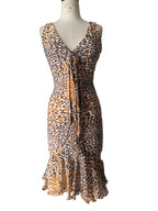 Roberto Cavalli SS 2006 orange brown mini ruffle dress