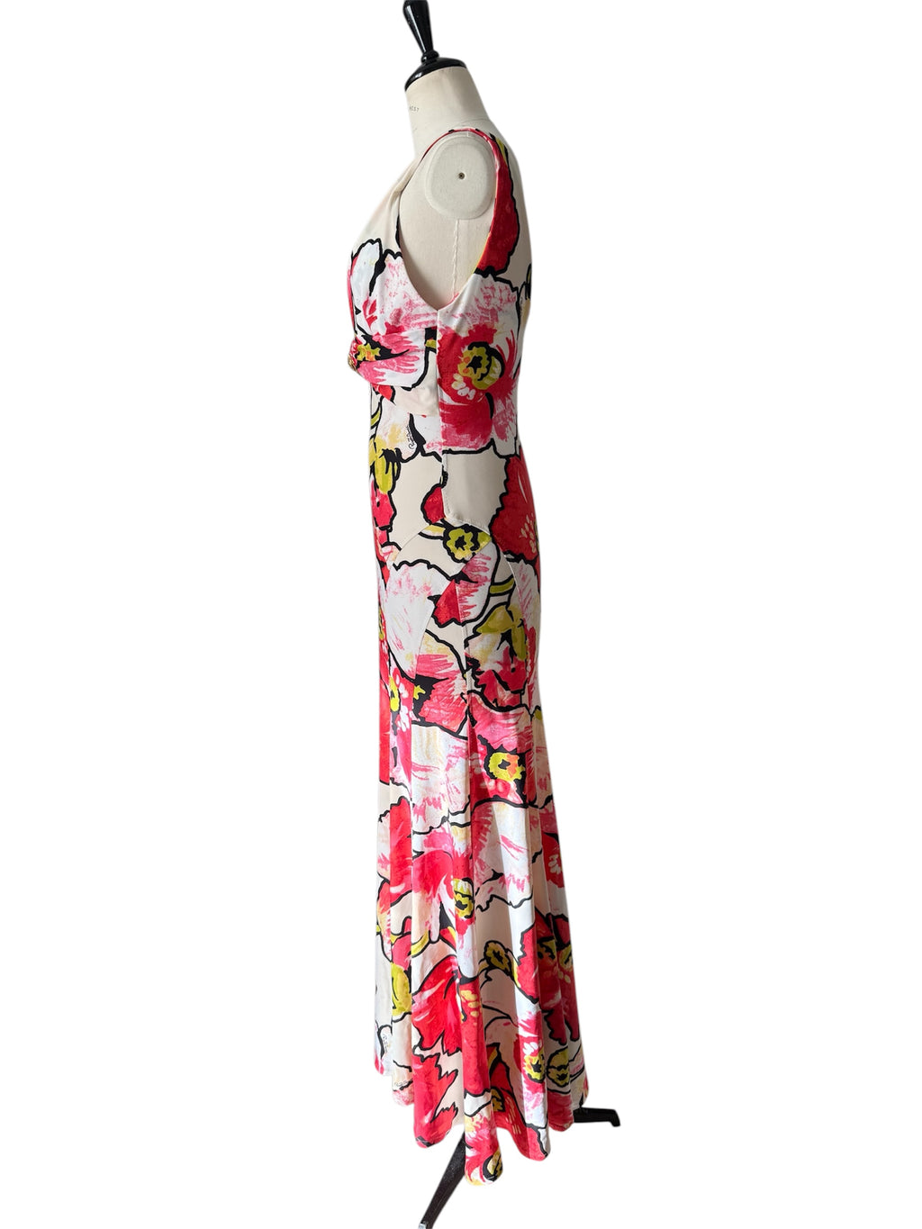 Rare Roberto Cavalli SS 2006 red floral print maxi dress