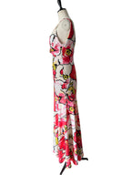 Rare Roberto Cavalli SS 2006 red floral print maxi dress