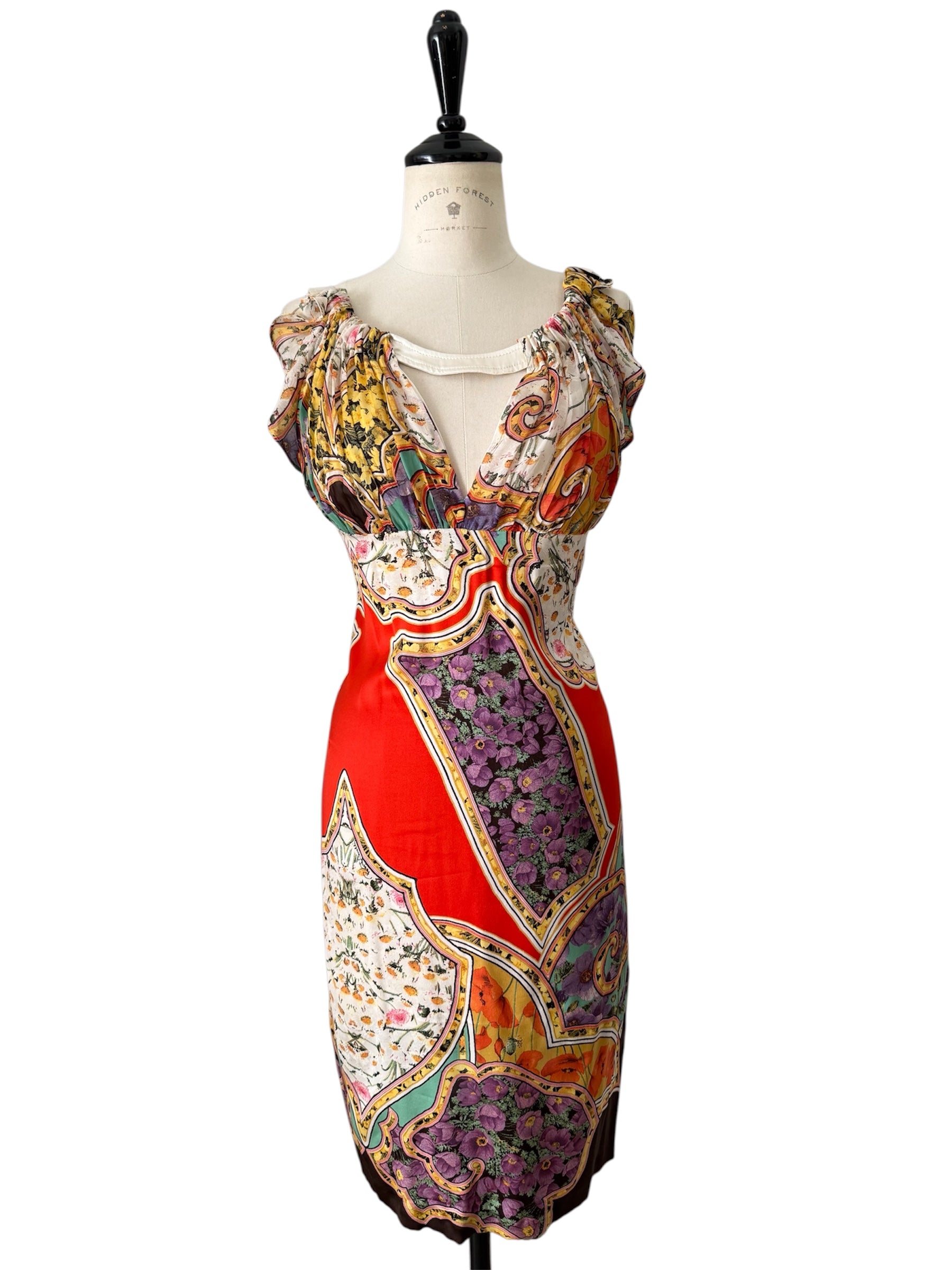 Roberto Cavalli 2006/2007 circa multicolored silk dress