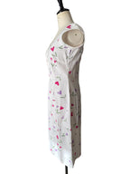 Moschino white dress floral hearts vintage